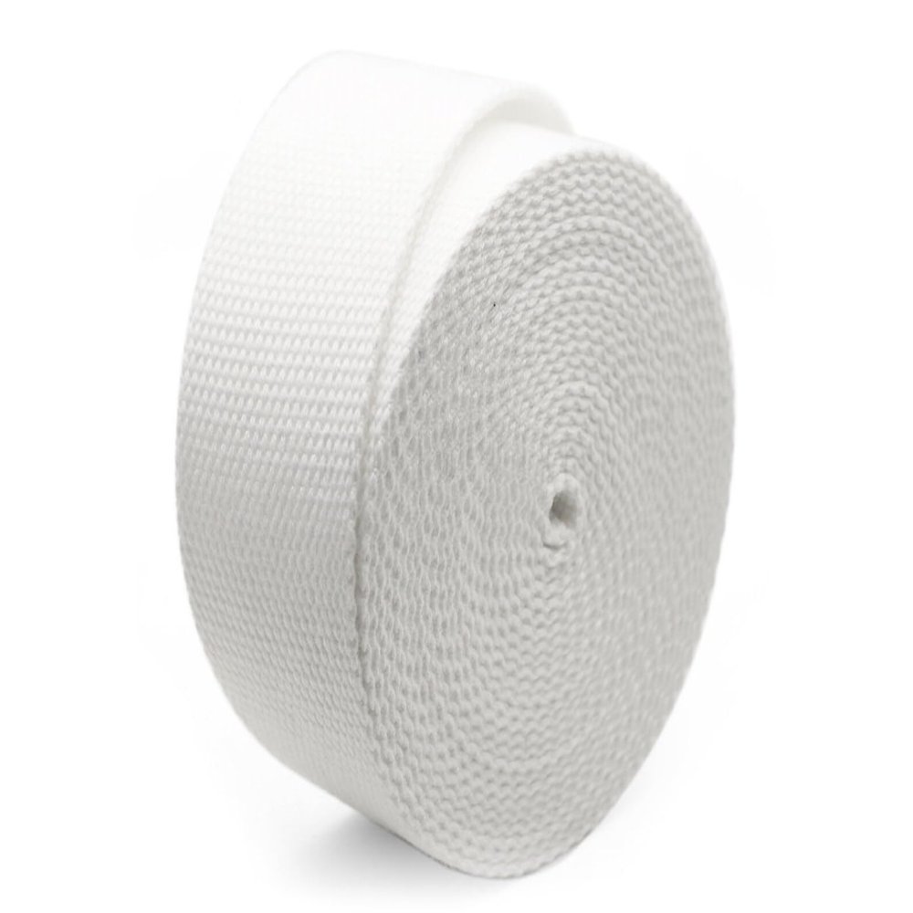 CRAFTMEMORE 1.5 Inches Heavy Cotton Webbing - Plain Weave Straps for Arts and Crafts, Luxury Bag Strap High Density Webbing (50 Yards, White)