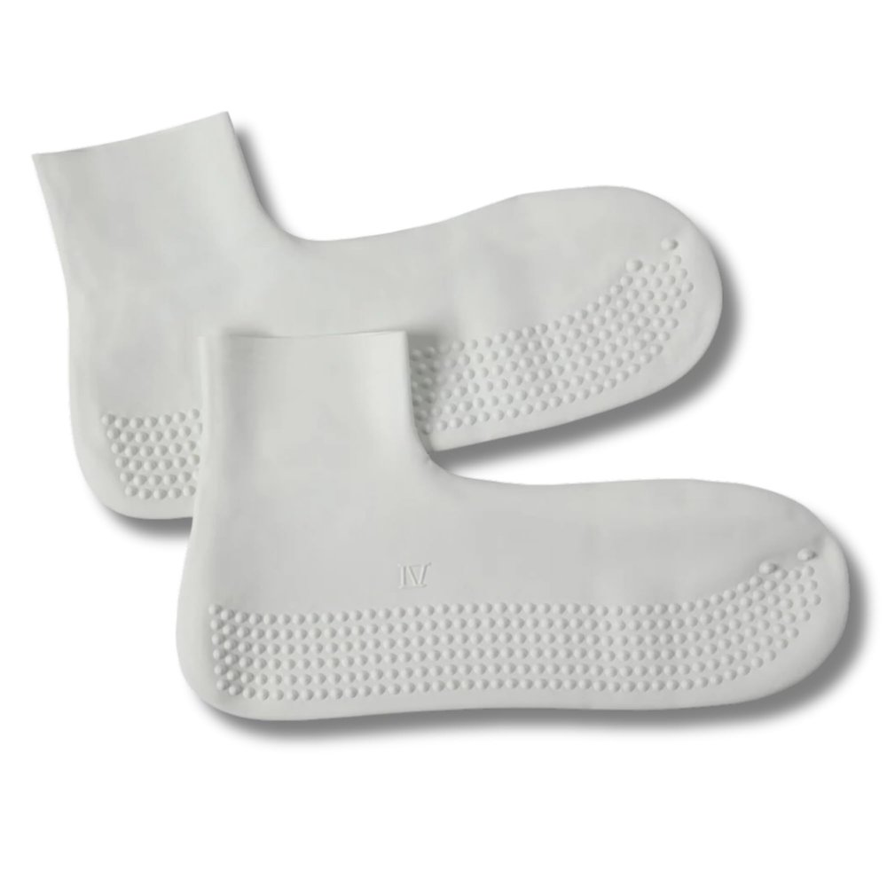 Sporti Adult Latex Swim Socks for Diving & Snorkeling, Unisex Adult Water Sock, Swim Fins Accessories for Pool, Surf, Beach - Latex Fin Socks - White - X-Large