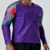 Fldy Kids Boys Soccer Jersey Goalkeeper Padded Goalie Shirt Long Sleeve Training Soccer Jersey Uniforms Purple D 14-15 Years view 2
