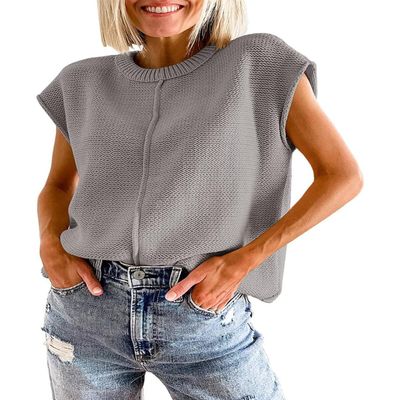 Akivide Womens Sleeveless Sweater Vest Trendy Lightweight Casual Oversized Loose Knit Tank Top Pullover Fall Winter Outfit