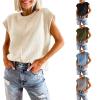Akivide Womens Sleeveless Sweater Vest Trendy Lightweight Casual Oversized Loose Knit Tank Top Pullover Fall Winter Outfit view 3