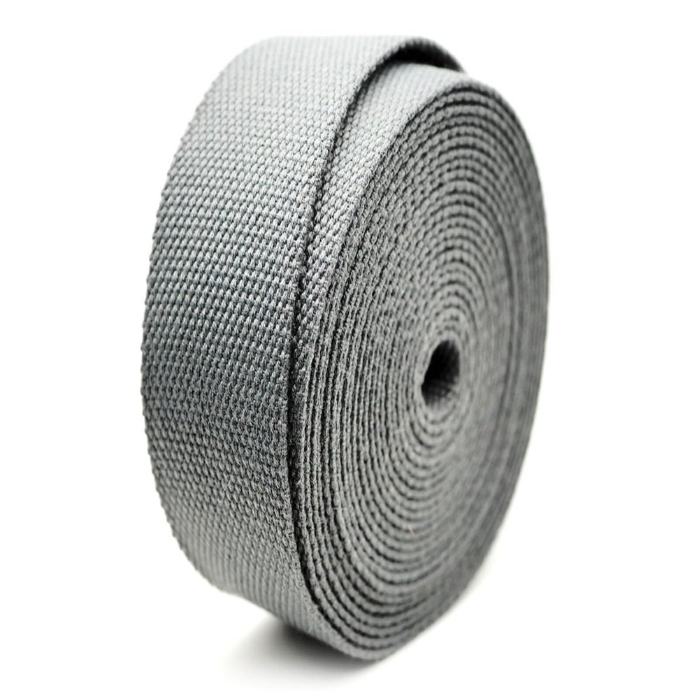 CRAFTMEMORE 1.5 Inches Heavy Cotton Webbing - Plain Weave Straps for Arts and Crafts, Luxury Bag Strap High Density Webbing (50 Yards, Gray)
