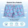 maamgic Mens Swim Trunks 5 Inch with Mesh Lining, Quick Dry Mens Bathing Suit, Swim Shorts for Swimming and Beach, Small Blue Flamingos view 2