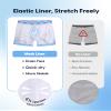 maamgic Mens Swim Trunks 5 Inch with Mesh Lining, Quick Dry Mens Bathing Suit, Swim Shorts for Swimming and Beach, Small Blue Flamingos view 3