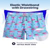 maamgic Mens Swim Trunks 5 Inch with Mesh Lining, Quick Dry Mens Bathing Suit, Swim Shorts for Swimming and Beach, Small Blue Flamingos view 4