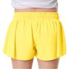 Girls Flowy Shorts Butterfly Shorts for Kids with Pocket 2-in-1 Athletic Shorts Running Shorts for Girls Youth Teen Active Workout Sports (Neon Yellow# Girls, X-Small) view 2