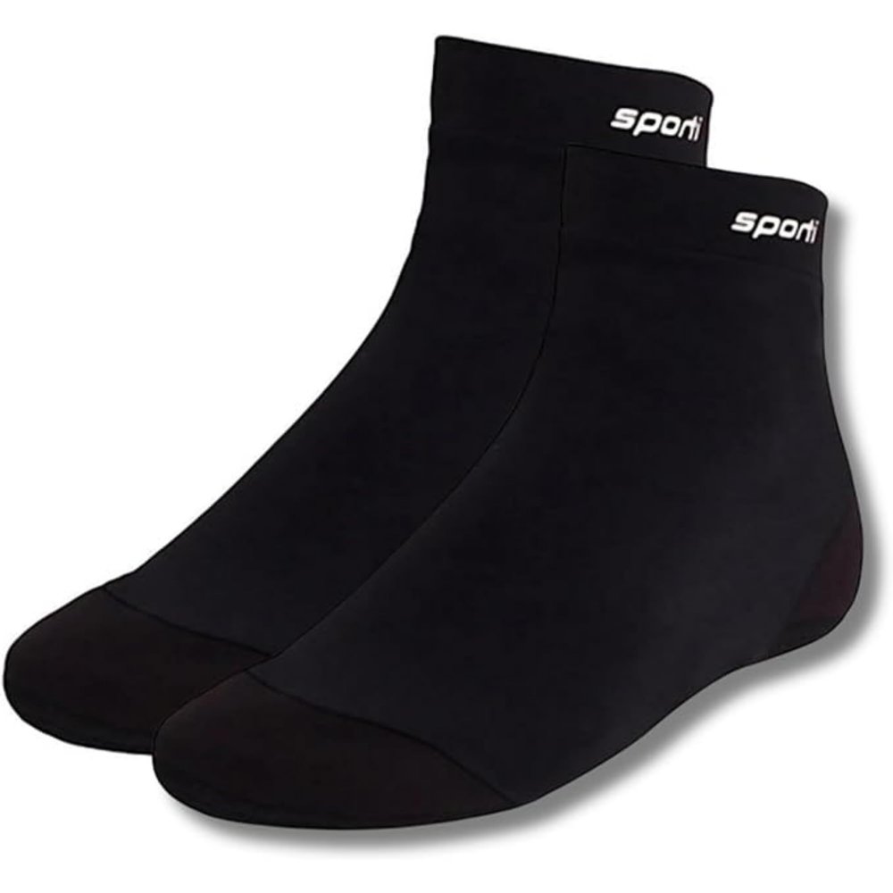 Sporti Swim Socks for Fins, Nylon Spandex, Swimming Fins Accessories, Suitable for Water Sports Snorkeling, Scuba Diving, Paddling, Boarding - Black - X-Large