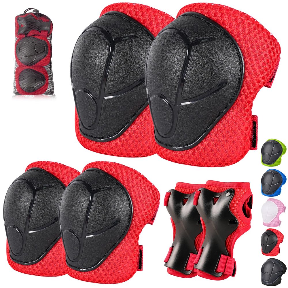 Banzk Kids/Youth Knee Pad Elbow Pads Guards Protective Gear Set for Children 3-14 Years Skateboard Roller Skating Skiing Rollerblading Cycling BMX Biking Running Scooter