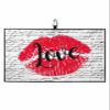 SEVENBABU Golf Towels for Golf Bags with Clip - Funny Microfiber Waffle Pattern Golf Towel Hand Drawn Red Love Lip Print Text Background Golf Accessories for Men and Women Gifts 24x16 Inch view 1