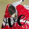 SEVENBABU Golf Towels for Golf Bags with Clip - Funny Microfiber Waffle Pattern Golf Towel Hand Drawn Red Love Lip Print Text Background Golf Accessories for Men and Women Gifts 24x16 Inch view 2