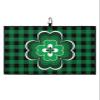 Golf Towels for Golf Bags with Clip - Funny Microfiber Waffle Pattern Golf Towel St. Patrick's Day Green Shamrock Clover Leaf on Green Black Grid Golf Accessories for Men and Women Gifts 24x16 Inch view 1