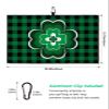 Golf Towels for Golf Bags with Clip - Funny Microfiber Waffle Pattern Golf Towel St. Patrick's Day Green Shamrock Clover Leaf on Green Black Grid Golf Accessories for Men and Women Gifts 24x16 Inch view 3