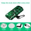 Golf Towels for Golf Bags with Clip - Funny Microfiber Waffle Pattern Golf Towel St. Patrick's Day Green Shamrock Clover Leaf on Green Black Grid Golf Accessories for Men and Women Gifts 24x16 Inch view 4