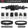 YAKEDA Molle Battle Belt with Pouches:Tactical Combat Quick Release Airsoft Belt Heavy Duty Belts Law Enforcement 8 pcs (Black CP) view 2