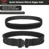 YAKEDA Molle Battle Belt with Pouches:Tactical Combat Quick Release Airsoft Belt Heavy Duty Belts Law Enforcement 8 pcs (Black CP) view 3