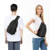 angel wish Sling-Bag Crossbody-Bag Women-Men Backpack-Daypack - Hiking Chest Travel with Water Bottle Pocket Portable Hiking Daypacks For Women Black view 3