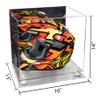 Better Display Cases Acrylic Motorcycle Motocross or Nascar Racing Helmet Display Mirror Case, White Risers and Clear Base - 16" x 13" x 14" (A024/V61) view 2