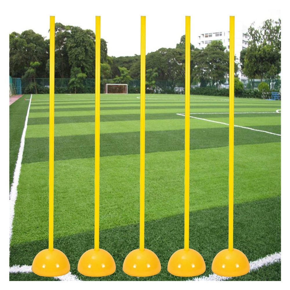 YXXSDP 5 Pcs Agility Training Poles, Pro Speed Slalom Poles Fitness Equipment, Outdoor Sports and Fitness for Practice Lateral Speed Balance (Size : 1m/39.4inch)