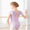 Daydance Purple Dance Leotards for Girls Ballet, Gymnastics with Flutter Sleeve view 2