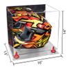 Better Display Cases Acrylic Motorcycle Motocross or Racing Helmet Display Mirror Case, Red Risers and Clear Base - 16" x 13" x 14" (A024/V61) view 2