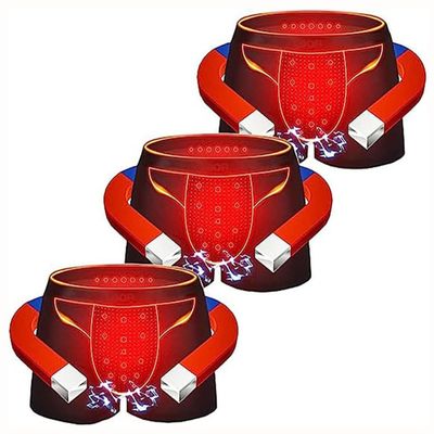DaoGeSir Magnetic Therapy Energetic Men Pant 3-Packs Enlargement Underwear Tourmaline Prostate Therapy Panties Shorts (Color : 1, Size : 3X-Large)