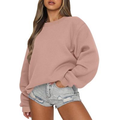 Oversized Crewneck Sweatshirt Women Loose Fit Pullover Hoodie Fleece Y2k Tops Soft Fall Fashion for Women 2023 Teen Girls Fall Y2k Clothes Grey Crewneck Sweatshirt Comfort Colors Sweatshirts