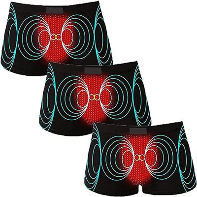 3-Packs Magnetic Therapy Energetic Men Pant Tourmaline Prostate Therapy Panties Comfort Physiological Underwear (Color : 1, Size : 5X-Large)