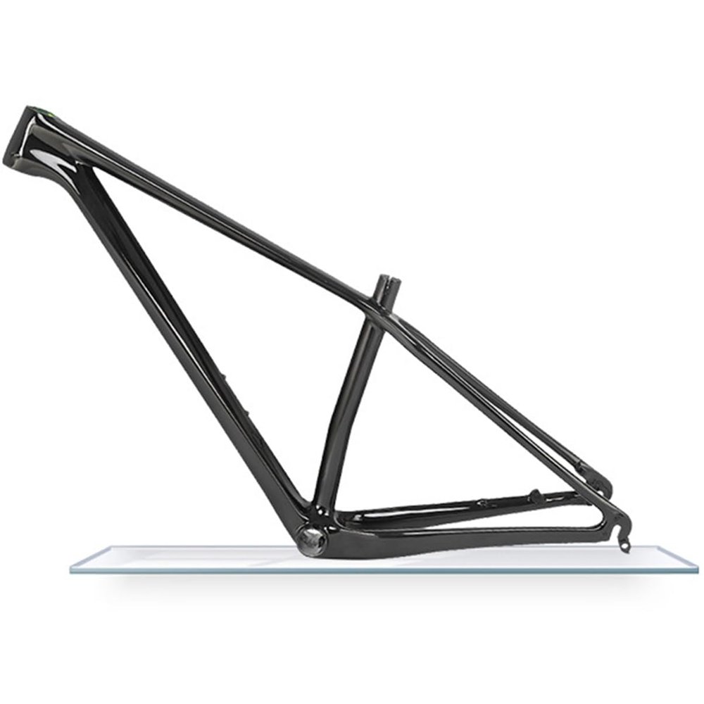 DHNCBGFZ Carbon Mountain Bike Frame 27.5er/29er Hardtail Mountain Bike Frame 15''/17''/19'' Disc Brake Bike Frame QR135mm BSA92mm Routing Internal(Glossy Black,29x17'')