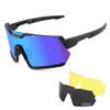 FEISEDY Men Women Cycling Sunglasses, with 3 Interchangeable Lenses, TR90 Sports Glasses Baseball for Youth Teens B4138 view 2