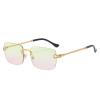 UQKY Retro Fashion Sunglasses,Women Men Rimless Gradient Sun Glasses Shades Cutting Lens (Gold Yellow Pink) view 1
