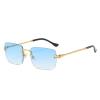 UQKY Retro Fashion Sunglasses,Women Men Rimless Gradient Sun Glasses Shades Cutting Lens (Gold Yellow Pink) view 3