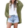 ERTUPE Womens 2023 Fall Kimonos Boho Crochet Cardigan Sweater Solid Hollow Out Oversized Lightweight Open Front Outwear Army Green view 1