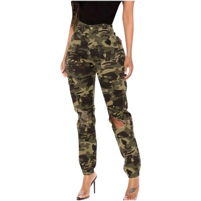Women Parachute Camo Cargo Pants Trendy Y2K Teen Girls High Elastic Waist Relaxed Fit Casual Pants Streetwear Trousers