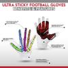 Glorious Traders Youth Football Gloves American Wide Receiver Football Gloves for Adult Men Women & Boys with Super Sticky Silicone Grip Palms Ultimate Performance Booster (White, Adult Large) view 4
