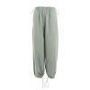 Women Wide Leg Cargo Pants Parachute Baggy Pants Trendy Y2K Teen Girls Relaxed Fit Drawstring Low Waist Casual Pants Green view 3