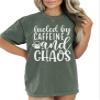 Fueled by Caffeine and Chaos Shirt Coffee Mom Sarcastic Mama Coffee Lover Addict T-Shirt #00083_88 view 1
