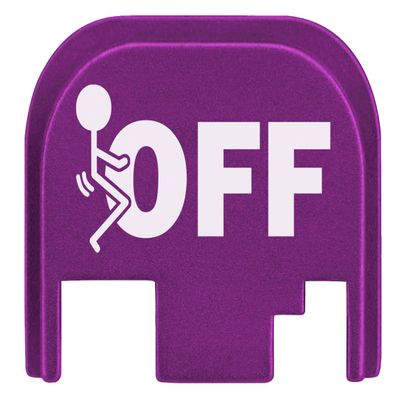 NDZ Performance Gen 1-4 Rear Slide Cover Plate for Glock 9mm .40 .357 .45 Laser Engraved U.S. Flag Images in Purple Aluminum - Texas State U.S. Flag