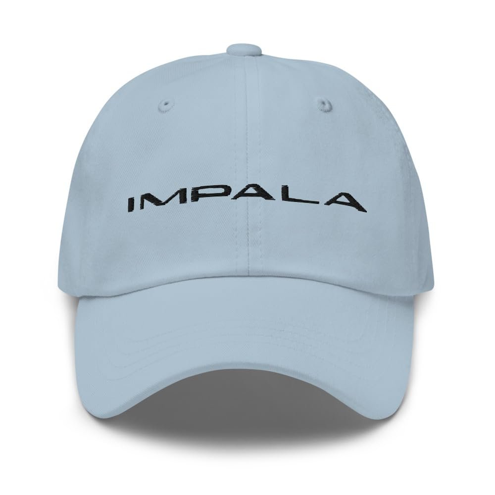 1964 1965 1966 Chevy Impala Emblem Classic Antique Car Custom Embroidered Dad hat Light Blue