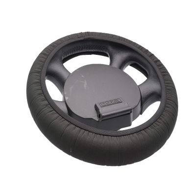 CartSkinz Neoprene Golf Cart Steering Wheel Cover - Universal Fit (13"-15"), Lightweight, Portable, Machine Washable - 03 Black Legacy - Best on Pre 2017 Carts with Smaller Steering Wheels.