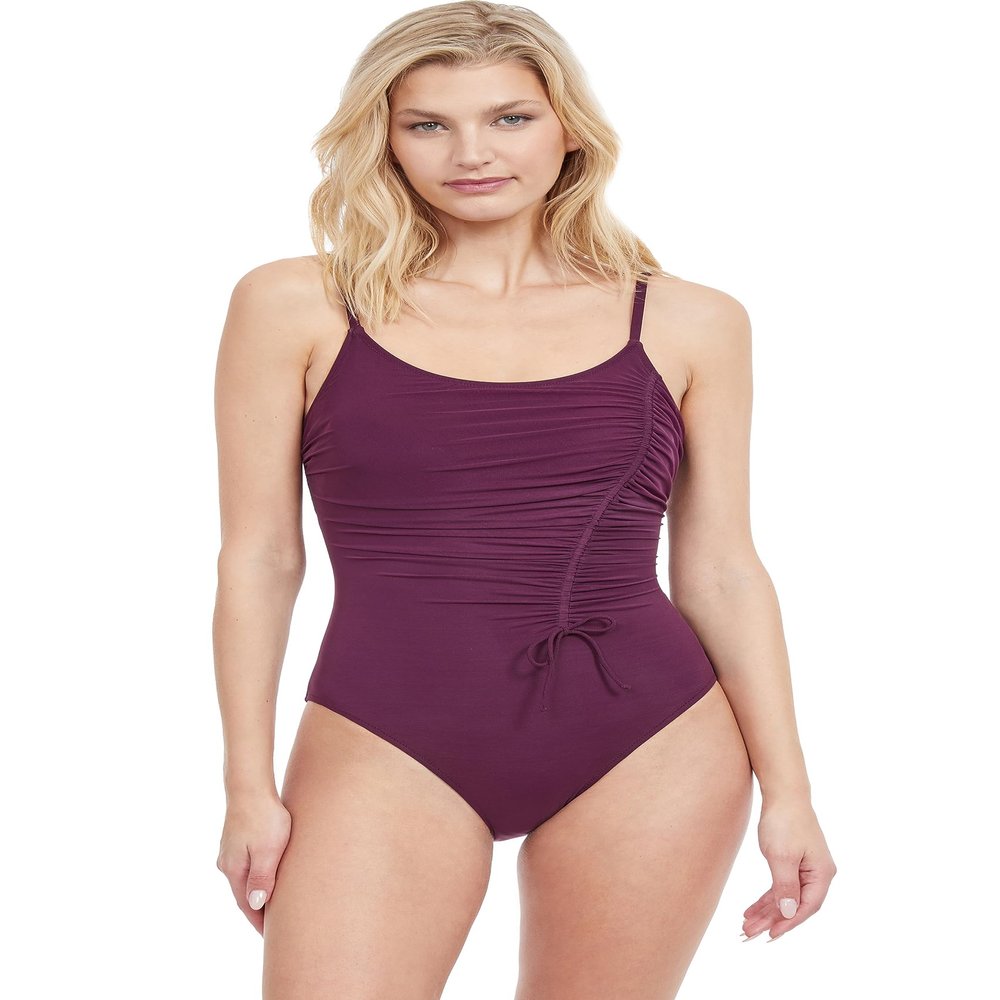 Gottex Women's Standard Dolce Vita Round Neck One Piece, Plum