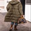 Canbebig Women 2023 Warm Winter Coats Reversible Sherpa Fleece Puffer Jackets Hooded Outerwear Thicken Warm Fashion Overcoat Army Green view 4