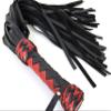 MarquiseDeBliss Genuine Leather Handcrafted Gentle Horse Whip - Thick Equestrian Training and Riding Essential - Riding Tools (27.6 Inches, Black and Red Handle) view 1