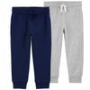 Carter's Boys 2 Pack French Terry Active Joggers/Pants (Navy and Gray, 2T) view 1