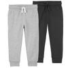 Carter's Boys 2 Pack French Terry Active Joggers/Pants (Gray and Black, 5T) view 1