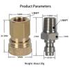 HMKUGO 1/8 NPT Female Connector and 8mm Male Plug Fill Nipple Quick-Disconnect Set, Copper - Stainless Steel - Remote Line Male & Female Set for PCP Foster Paintball Airsoft Air Gun Tool view 4