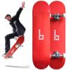 Braille Complete Skateboard for Adults Teens Boys Girls Kids Skateboard: Standard Skateboard for Tricks 7.75 Inch x 31.5 Long Pro Skate Board Full Grip Tape, 7 ply Canadian Maple Metal Trucks, Red view 1