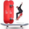 Braille Complete Skateboard for Adults Teens Boys Girls Kids Skateboard: Standard Skateboard for Tricks 7.75 Inch x 31.5 Long Pro Skate Board Full Grip Tape, 7 ply Canadian Maple Metal Trucks, Red view 2