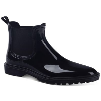 INC Womens Rylien Patent Pull On Rain Boots Black 8 Medium (B,M)