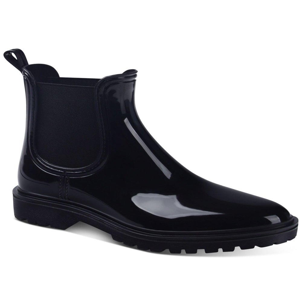 INC Womens Rylien Patent Pull On Rain Boots Black 8 Medium (B,M)