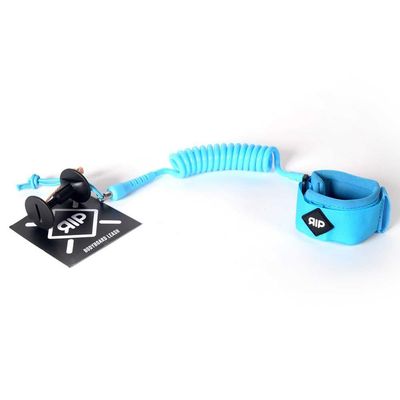 RIP Pro Series Coiled Bodyboard Wrist Leash  Premium Coiled Bicep/Elbow Leash w/Plug - Adjustable, Comfortable, EZ Fit, Neoprene Cuff, Strong, Durable Cord, Leash Rope  5.5mm Thick (Blue)